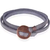 LGT JWLS Leren Wikkelarmband LGT Jewels Verstelbaar Grijs