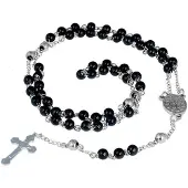 LGT JWLS LGT Jewels Rozenkrans Edelstaal Kralen Zwart