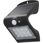 Unitec Elektro 30911: Zonnepaneel-wandlamp met bewegingssensor, zwart