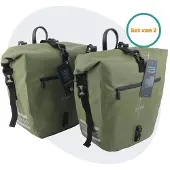 Voltano Enkele Fietstas Set E-bike - Olijf Groen - 46 Liter