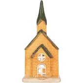 Clayre & Eef Waxinelichthouder Huis 9x8x21 cm Oranje Keramiek