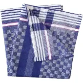 Hygostar theedoek, blauw-wit geruit, 240 g/m2
