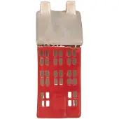 Clayre & Eef Waxinelichthouder Huis 7x7x18 cm Rood Keramiek