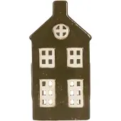 Clayre & Eef Waxinelichthouder Huis 8x6x16 cm Groen Keramiek