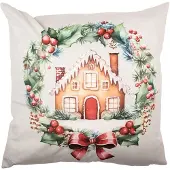 Clayre & Eef Kussenhoes 45x45 cm Beige Polyester Kerst