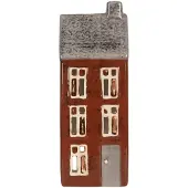 Clayre & Eef Waxinelichthouder Huis 10x7x26 cm Bruin Keramiek