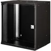 Digitus 19" 12U wandgemonteerde netwerkkast, SOHO PRO 595 x 540 x 400 mm, glazen deur, zwart, niet gemonteerd, 60 kg