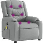 vidaXL Massagestoel Lichtgrijze Stof