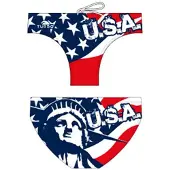 Turbo Liverty Usa Swimming Brief Rood,Blauw 7-8 Years Jongen