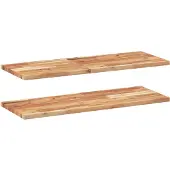 vidaXL Wandschappen 2 st zwevend olieafwerking 80x30x2 cm acaciahout
