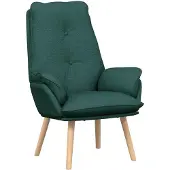 vidaXL Fauteuil Donkergroen 69 x 74 x 93 cm Stof en Plywood