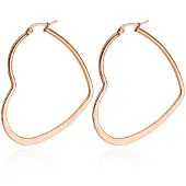 Cilla Jewels Dames oorringen Edelstaal Rose hartje-30mm