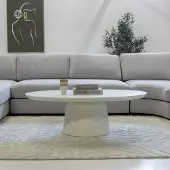 Giga Meubel Salontafel Myrna Ovaal Wit 120cm