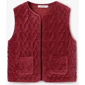 Sissy-Boy Donkerrood Velvet Gilet Met Hartjes | Maat: 110-116