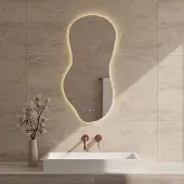 Best design Ziza organische spiegel met spiegelverwarming 100x50cm