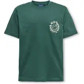 Only & Sons Junior Shirt 'OSJFRED DANIEL' crème / donkergroen