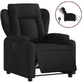 vidaXL Fauteuil verstelbaar elektrisch stof zwart