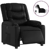 vidaXL Fauteuil elektrisch verstelbaar kunstleer zwart