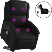 vidaXL Sta-op-massagestoel elektrisch kunstleer zwart