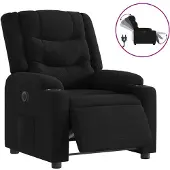 vidaXL Fauteuil verstelbaar elektrisch stof zwart