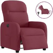 vidaXL Fauteuil verstelbaar elektrisch stof wijnrood