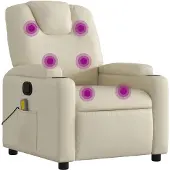 vidaXL Massagestoel verstelbaar kunstleer crème