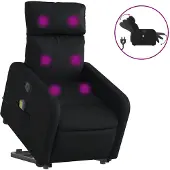 vidaXL Sta-op-massagestoel elektrisch kunstleer zwart
