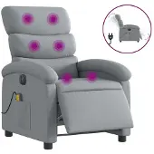 vidaXL Massagestoel elektrisch verstelbaar stof lichtgrijs