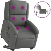 vidaXL Sta-op-massagestoel elektrisch verstelbaar stof donkergrijs