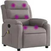 vidaXL Massagestoel verstelbaar stof taupe