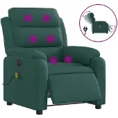 vidaXL Massagestoel elektrisch verstelbaar stof donkergroen