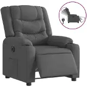 vidaXL Fauteuil elektrisch verstelbaar stof donkergrijs