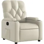 vidaXL Fauteuil verstelbaar kunstleer crèmekleurig
