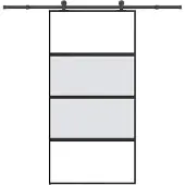vidaXL Schuifdeur met beslag 102,5x205 cm gehard glas en aluminium