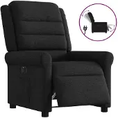 vidaXL Fauteuil verstelbaar elektrisch stof zwart