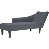 vidaXL Chaise longue met rechterarmleuning fluweel donkergrijs