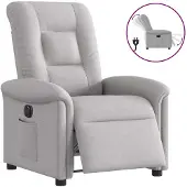 vidaXL Fauteuil elektrisch verstelbaar stof wolk grijs