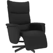 vidaXL Fauteuil verstelbaar met voetensteun kunstleer zwart