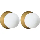 Beliani BOUBLE - Set van 2 wandlampen - Goud - Aluminium