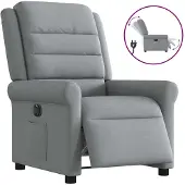 vidaXL Fauteuil elektrisch verstelbaar stof lichtgrijs