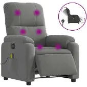 vidaXL Massagestoel elektrisch verstelbaar microvezelstof donkergrijs
