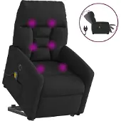 vidaXL Sta-op-massagestoel elektrisch verstelbaar stof zwart