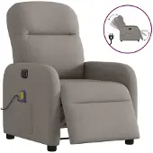 vidaXL Massagestoel elektrisch verstelbaar stof taupe