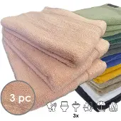 ISleep Terry Handdoek - 3 Stuks - 60x110 cm - Oud Roze