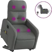 vidaXL Sta-op-massagestoel elektrisch verstelbaar stof donkergrijs