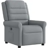 vidaXL Fauteuil verstelbaar stof lichtgrijs