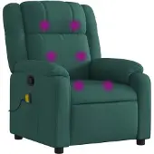 vidaXL Massagestoel met donkergroene stof