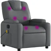 vidaXL Massagestoel van grijs kunstleer