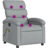 vidaXL Massagestoel met lichtgrijze stof