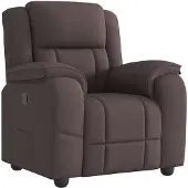 vidaXL Fauteuil verstelbaar stof donkerbruin